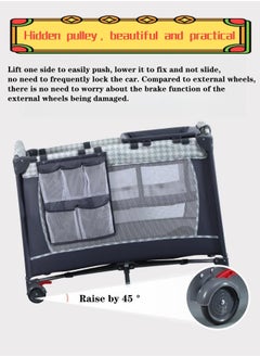 COCO BABY Two Layer Bed Portable Foldable And Movable Diaper Table Baby Care Table Baby Crib With Music Toy Set And Mattress And Diaper Table 0-36 Months  - Image 5
