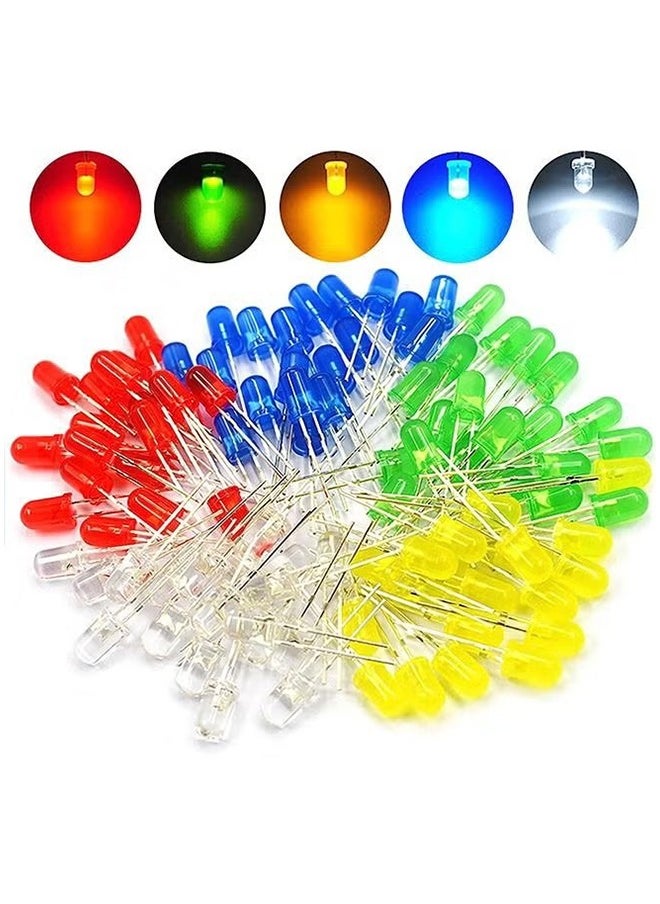 HY - 10 Values Multicolor LED Light Emitting Diodes Kit 5MM 3MM White Red Blue Yellow Green Orange Purple Transparent Round LED Lamp Lighting Assorted for Arduino Electronics - Image 1