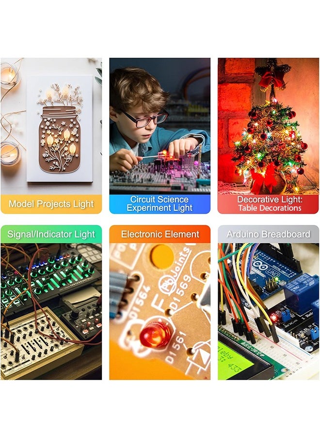 HY - 10 Values Multicolor LED Light Emitting Diodes Kit 5MM 3MM White Red Blue Yellow Green Orange Purple Transparent Round LED Lamp Lighting Assorted for Arduino Electronics - Image 1