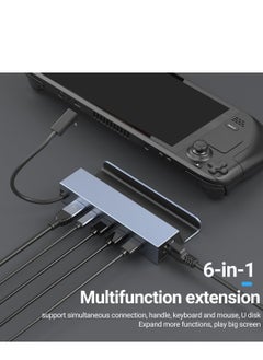 ماركة غير محددة محطة شحن لفالڤ ستيم دك، 6 في 1 ستيم دك مع HDMI 4K@60Hz، USB C PD 100W، RJ45 إيثرنت، 3 USB 3.0 حوامل ألومنيوم ستيم دك  - Image 2