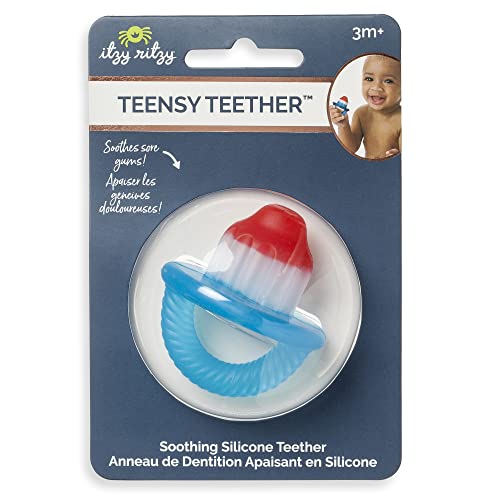 Itzy Ritzy Silicone Teensy Teether - Flexible, Soft & Hollow Baby Teething Toy with Easy-to-Hold Handle; Designed for Ages 3 Months and Up (Hero Pop) - Image 4