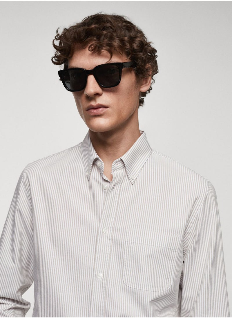 Mango Man - Striped Regular Fit Shirt - Image 1