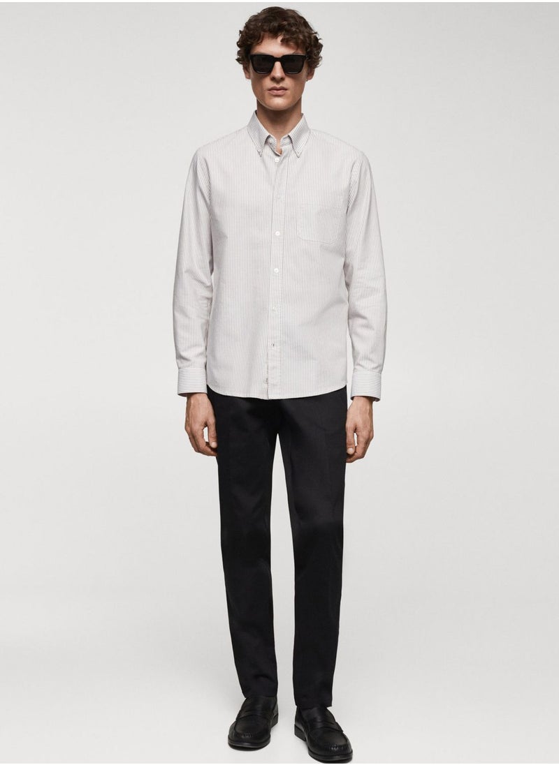 Mango Man - Striped Regular Fit Shirt - Image 1