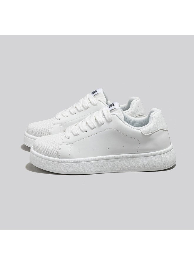 UNIVERSAL Hot Fashion Men's Casual Shoes】comfortable And Lightweight Solid Color White Sneakers, Versatile Stylish Men's Skate Shoes - Image 3