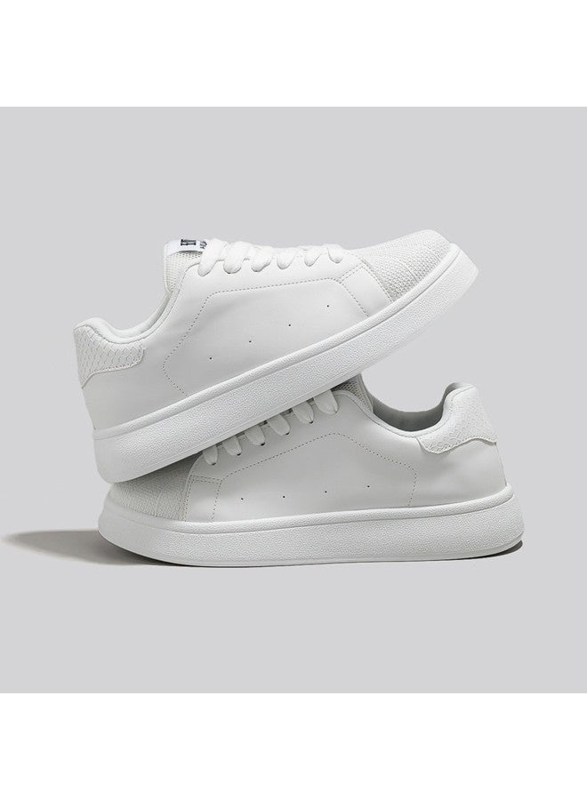 UNIVERSAL Hot Fashion Men's Casual Shoes】comfortable And Lightweight Solid Color White Sneakers, Versatile Stylish Men's Skate Shoes - Image 4