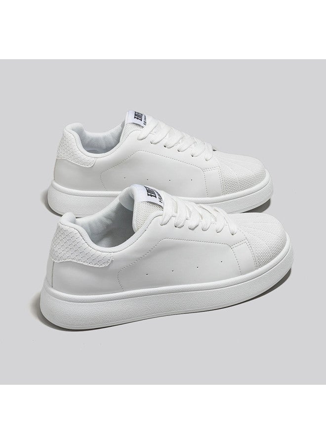 UNIVERSAL Hot Fashion Men's Casual Shoes】comfortable And Lightweight Solid Color White Sneakers, Versatile Stylish Men's Skate Shoes - Image 5