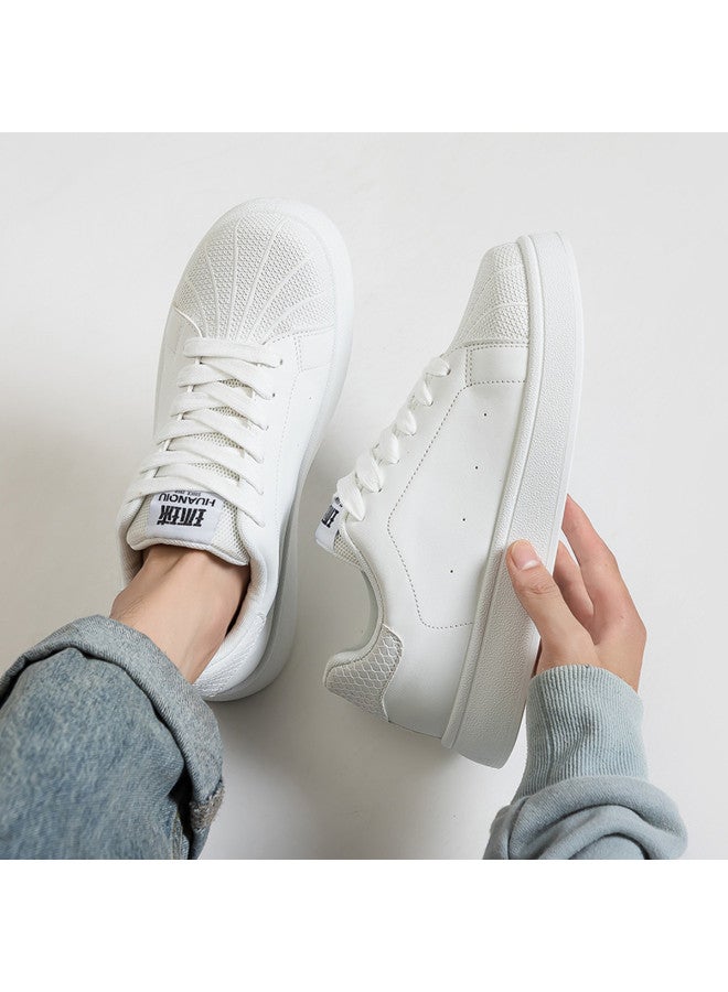 UNIVERSAL Hot Fashion Men's Casual Shoes】comfortable And Lightweight Solid Color White Sneakers, Versatile Stylish Men's Skate Shoes - Image 2