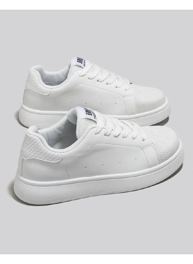 UNIVERSAL Hot Fashion Men's Casual Shoes】comfortable And Lightweight Solid Color White Sneakers, Versatile Stylish Men's Skate Shoes - Image 1