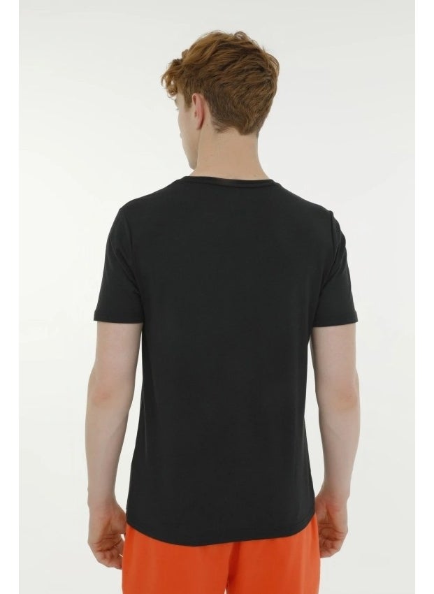 LUMBERJACK - Basic Modal C Neck Men's Short Sleeve T-Shirt M-CT110 Black - Image 1