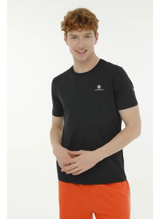 LUMBERJACK - Basic Modal C Neck Men's Short Sleeve T-Shirt M-CT110 Black - Image 1