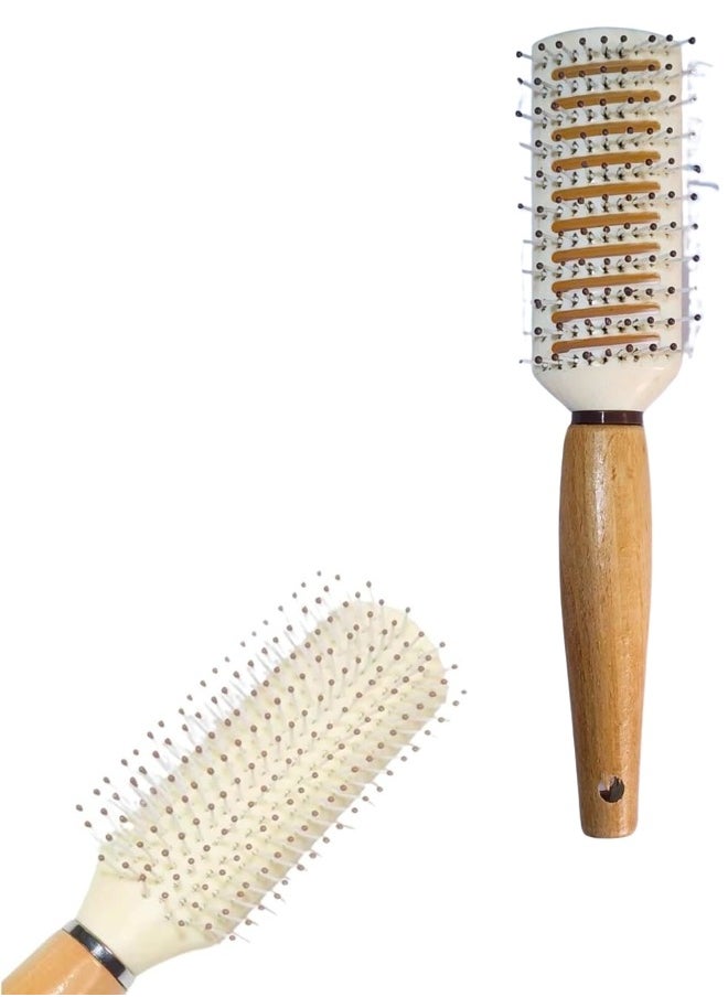 Happy Home Detangling Comb Hair Brush Organic Bamboo Handle Hairbrush Men and Women for short hair | Wet and Dry Hairs | Blow Drying Styling Tool  - Image 1
