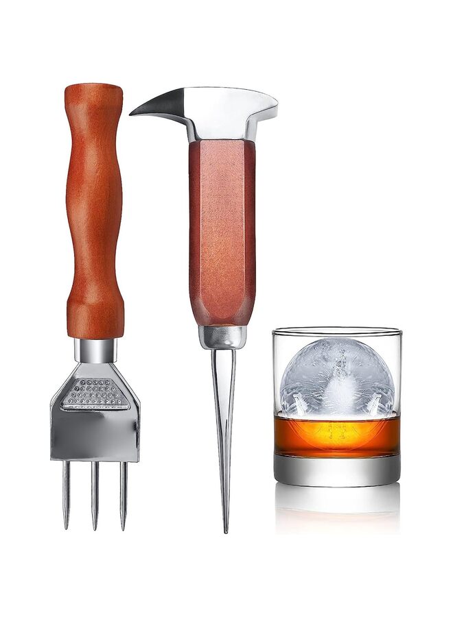 Ice Pick set of 2, Stainless Steel Ice Chipper, with Safety Wooden Handle for Kitchen Tool, Japanese Style Ice Chipper Ideal for Restaurants and Home - Image 1