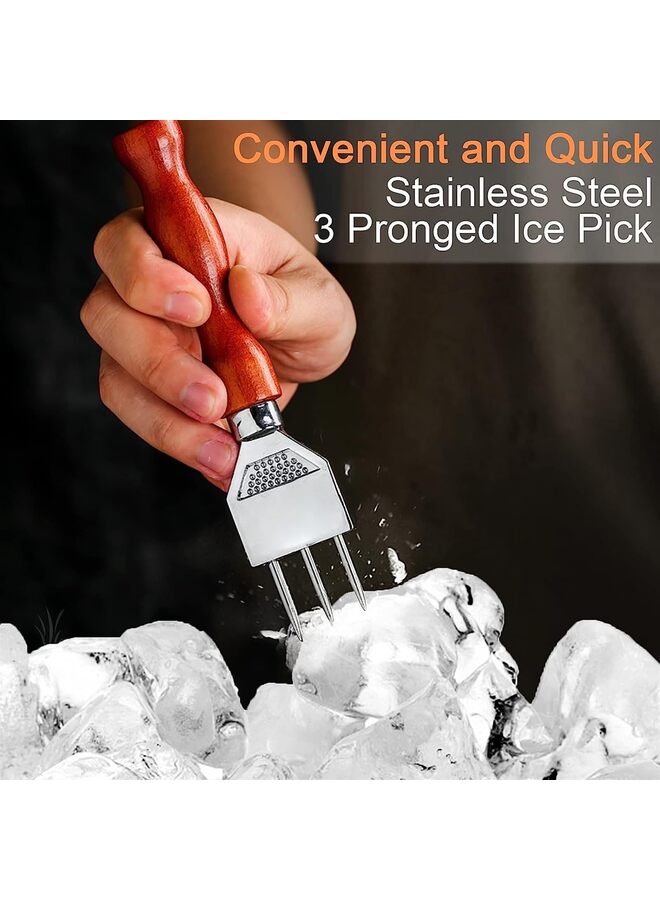 Ice Pick set of 2, Stainless Steel Ice Chipper, with Safety Wooden Handle for Kitchen Tool, Japanese Style Ice Chipper Ideal for Restaurants and Home - Image 3