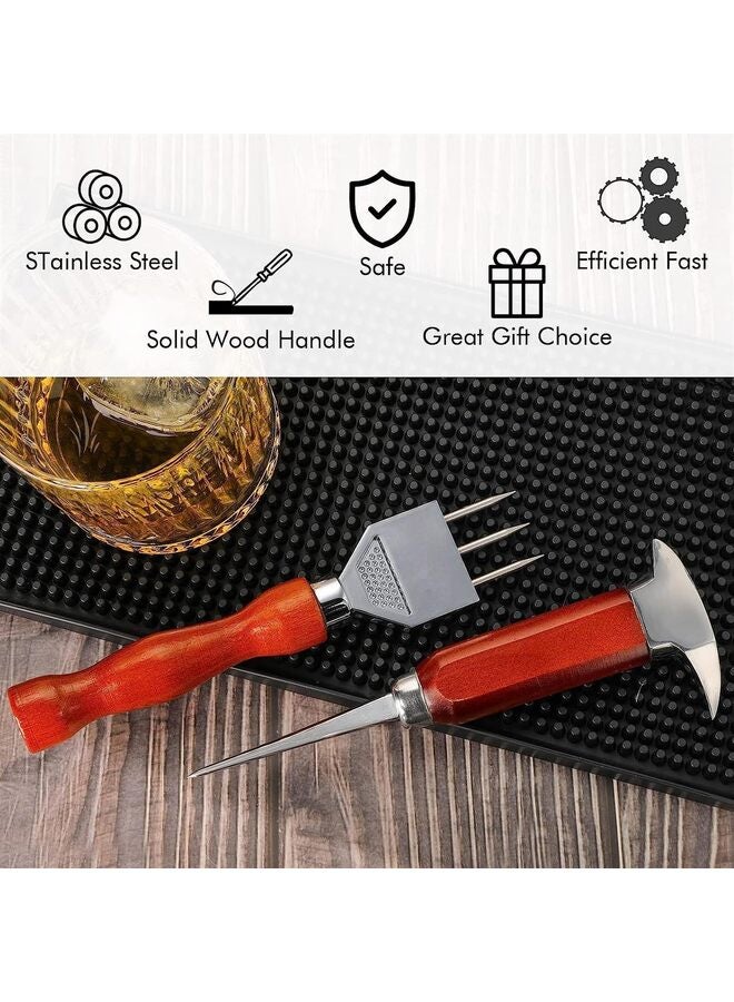 Ice Pick set of 2, Stainless Steel Ice Chipper, with Safety Wooden Handle for Kitchen Tool, Japanese Style Ice Chipper Ideal for Restaurants and Home - Image 2