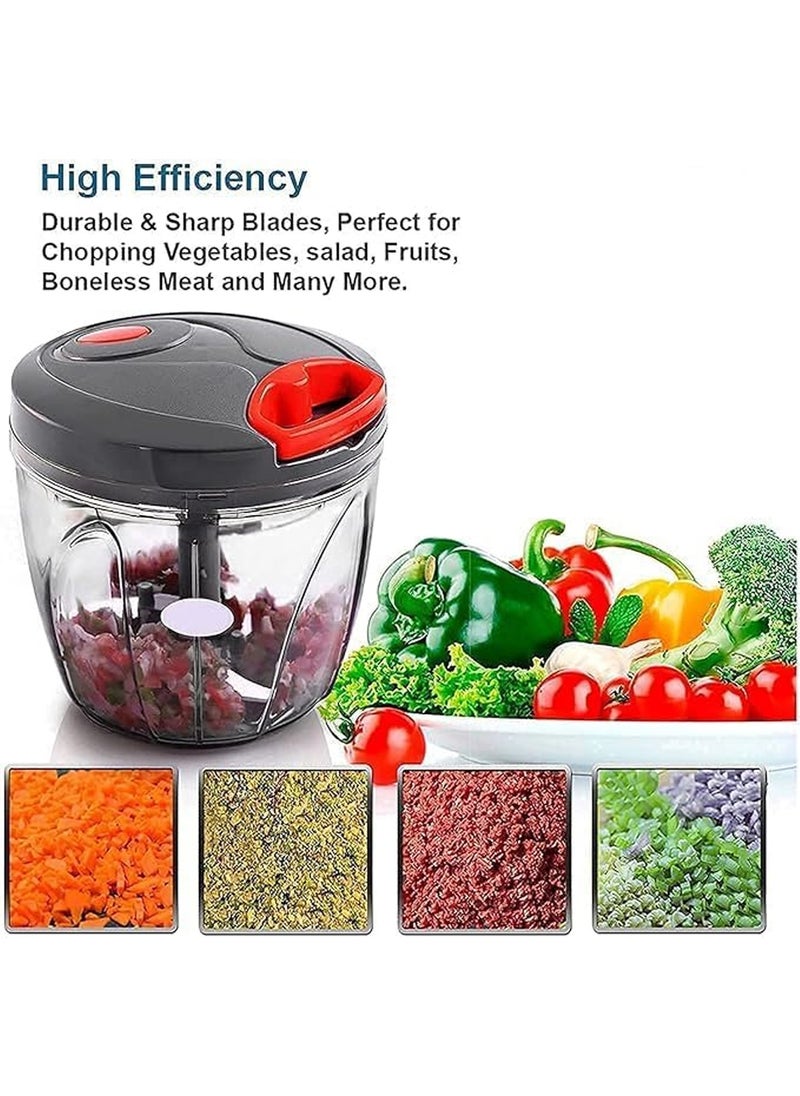 CLASSYTOUCH Sprint 6-Blade Chopper with Black and Red Design - Quickly Dice, Mince and Chop Your Fruits and Vegetables ,900ml Efficiently Prep Your Fruits and Vegetables. (900ml, Red and Black)  - Image 4