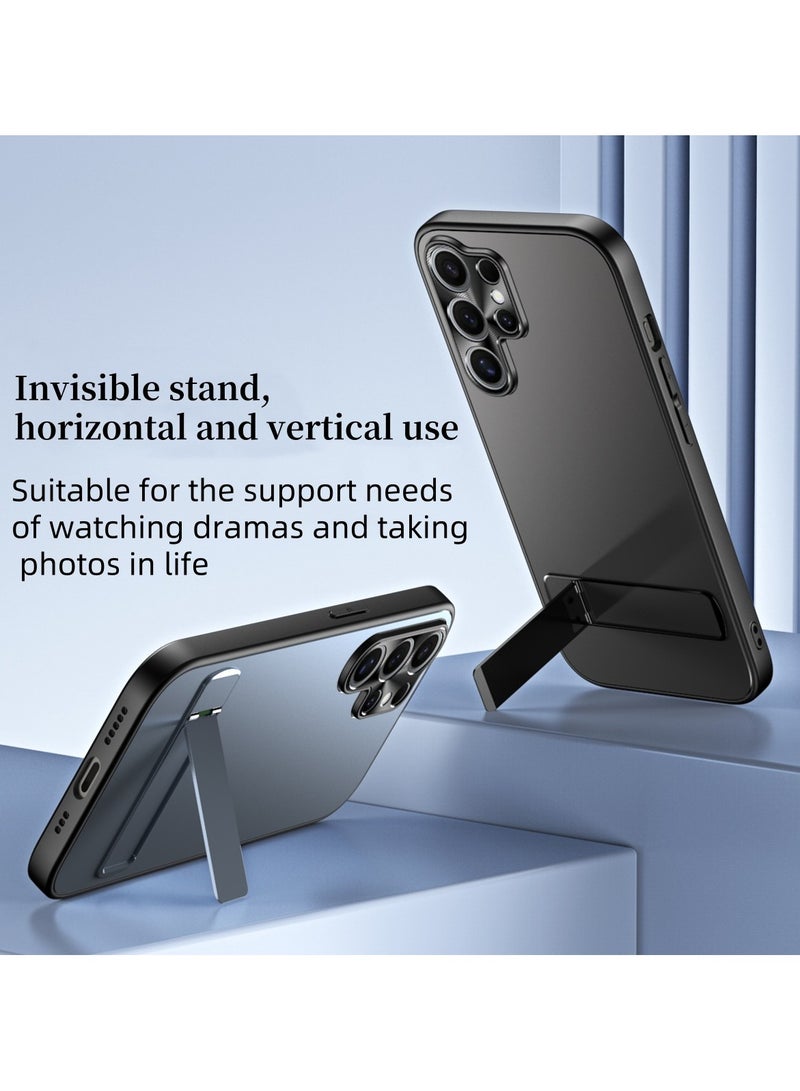 Samsung Galaxy S24 Ultra Case 360° Full Body Coverage Shockproof Phone Cover,Stand Phone Case，Frosted Feel Phone Case,  Anti-Fall Anti-Scratch Anti-fingerprint Protective Case for Samsung Galaxy S24 Ultra 5G, Gray  - Image 2