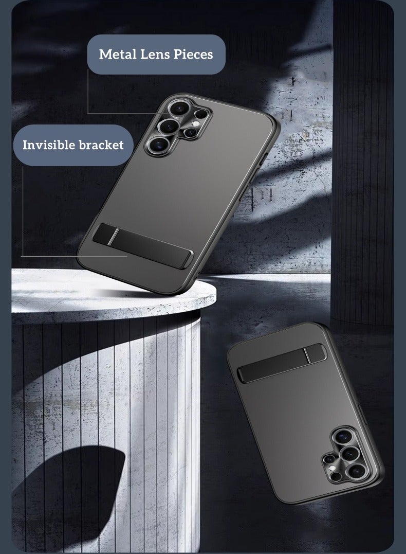 Samsung Galaxy S24 Ultra Case 360° Full Body Coverage Shockproof Phone Cover,Stand Phone Case，Frosted Feel Phone Case,  Anti-Fall Anti-Scratch Anti-fingerprint Protective Case for Samsung Galaxy S24 Ultra 5G, Gray - Image 3