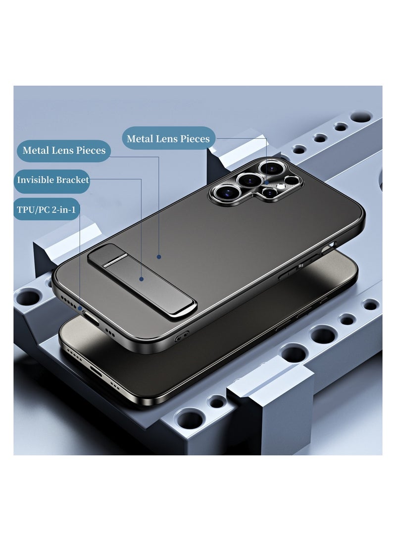 Samsung Galaxy S24 Ultra Case 360° Full Body Coverage Shockproof Phone Cover,Stand Phone Case，Frosted Feel Phone Case,  Anti-Fall Anti-Scratch Anti-fingerprint Protective Case for Samsung Galaxy S24 Ultra 5G, Gray  - Image 3