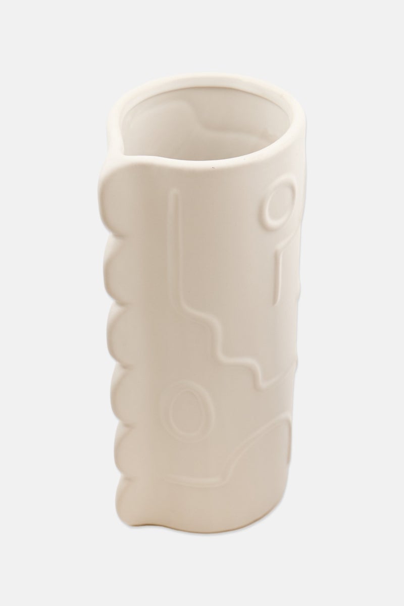 Muy Mucho Ceramic Decorative Vase, White  - Image 2