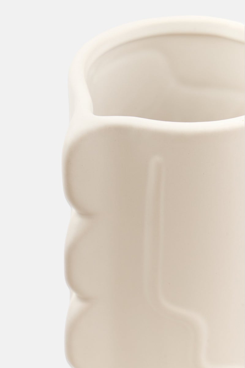 Muy Mucho Ceramic Decorative Vase, White  - Image 3