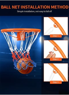 GROIC Basketball Ring with Net Outdoor, 2023 Upgrade Thick Professional Basketball Net Replacement Heavy Duty, All Weather Anti Whip Color Never Fade Standard Nets -12 Loops  - Image 4