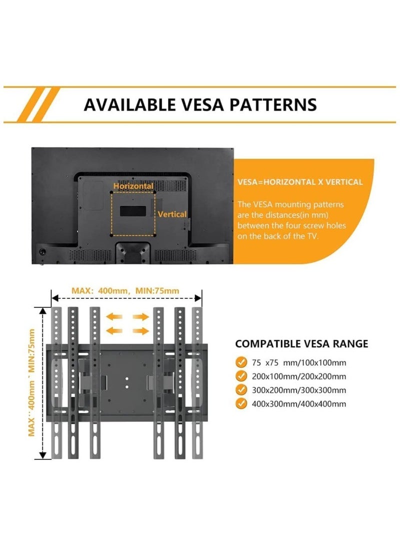 ELTRAZONE TV Stand/Television Stands for 26 75 Inch TV Wall Mount TV Stand with Rugged Double Arm Bracket Standard Load-bearing 26"-55" Maximum size 75 inch - Image 4