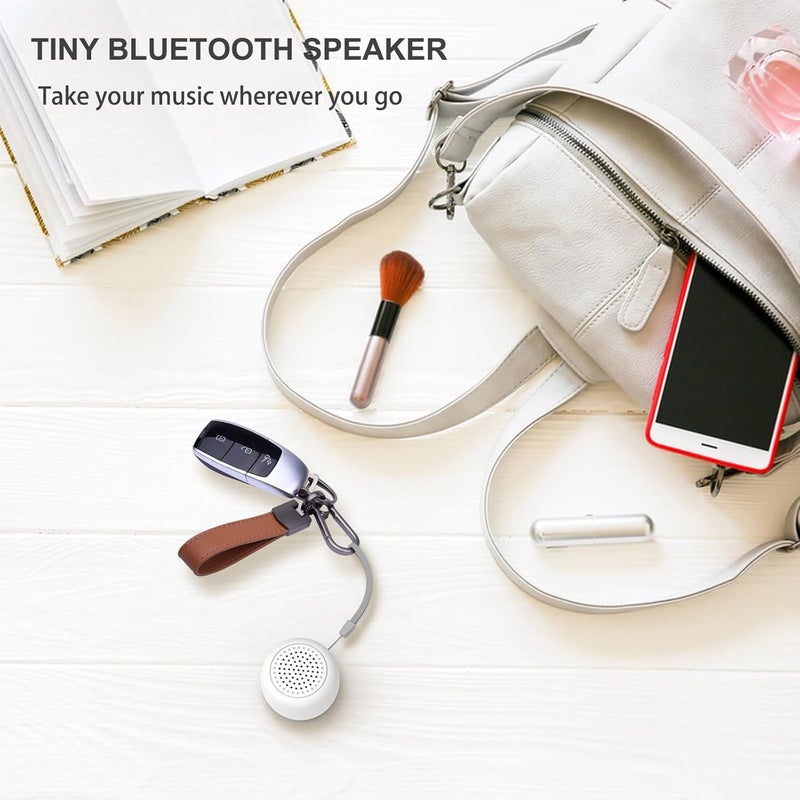 LEICEX Mini Portable Bluetooth Speaker, Small Wireless Speaker with Pocket Design, Water Resistant, Mini Speaker Shower, Travel, Bedroom, Bicycle (White) - Image 5