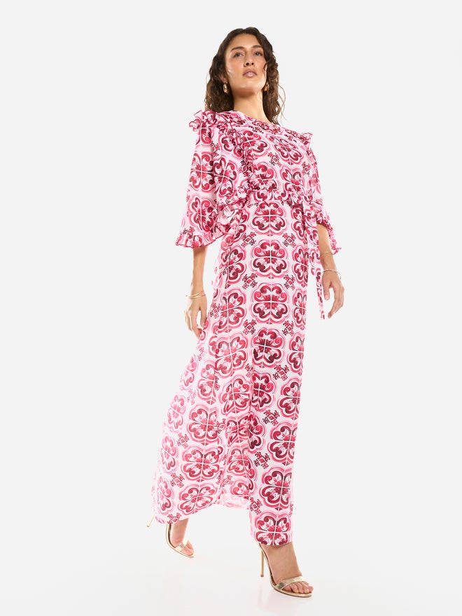 House of Moda Ornate Print Straight-Cut Maxi Dress - Image 4