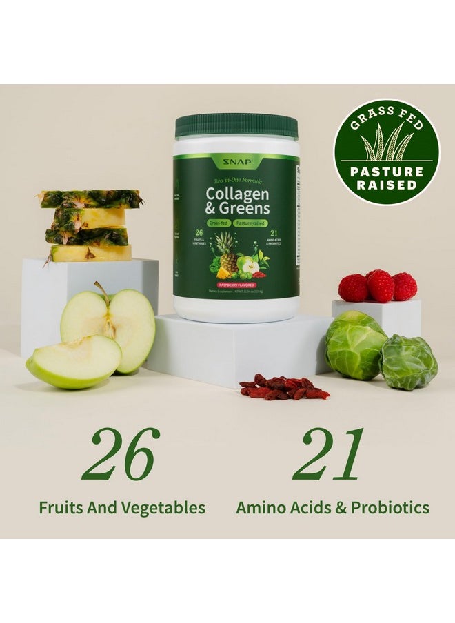 SNAP SUPPLEMENTS Snap Supplements Super Greens Powder with Collagen Peptides, 26 Fruits and Vegetables, Grass Fed, Non-GMO Daily Greens Superfood for Hair, Skin, Nails & Joint Support, 30 Servings  - Image 4