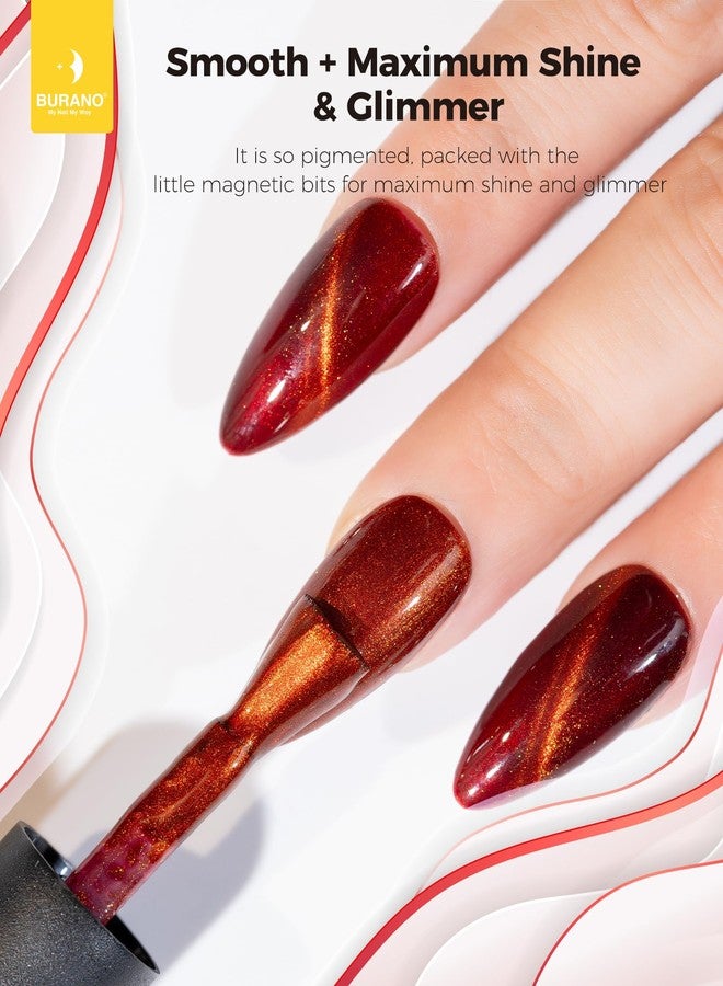 BURANO Cat Eye Gel Nail Polish, 7.3ml Soak Off UV LED Glitter Magnetic Gel Nail Polish, Holographic Cateye Gel Polish for Women DIY Home (MY20) - Image 4