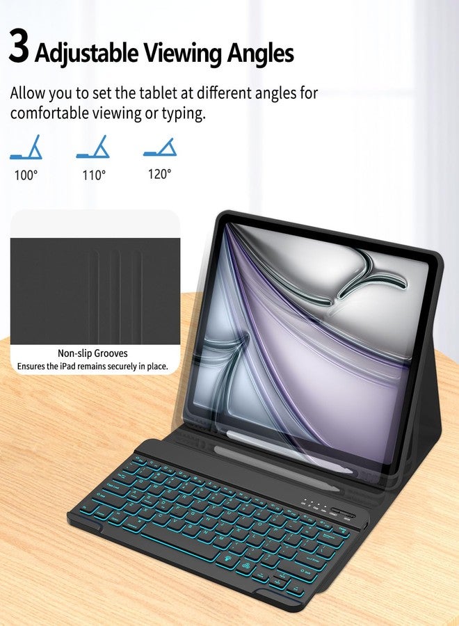 COO for iPad Air 13 Inch Case Keyboard (M3/M2, 2025/2024), Keyboard Case for iPad Pro 12.9 inch 5/6th Gen with Pencil Holder - Wireless Detachable Backlit Keyboard with Auto Sleep/Wake - Image 5