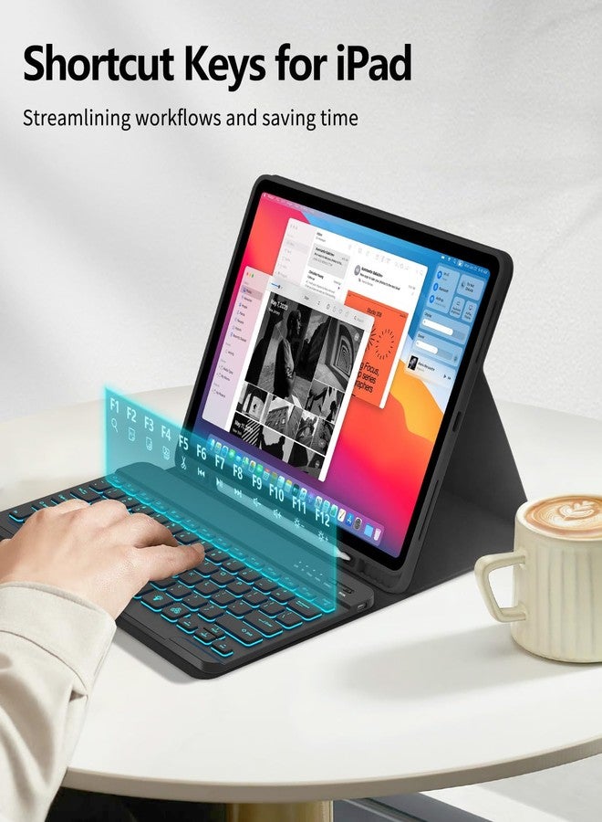 COO for iPad Air 13 Inch Case Keyboard (M3/M2, 2025/2024), Keyboard Case for iPad Pro 12.9 inch 5/6th Gen with Pencil Holder - Wireless Detachable Backlit Keyboard with Auto Sleep/Wake - Image 4