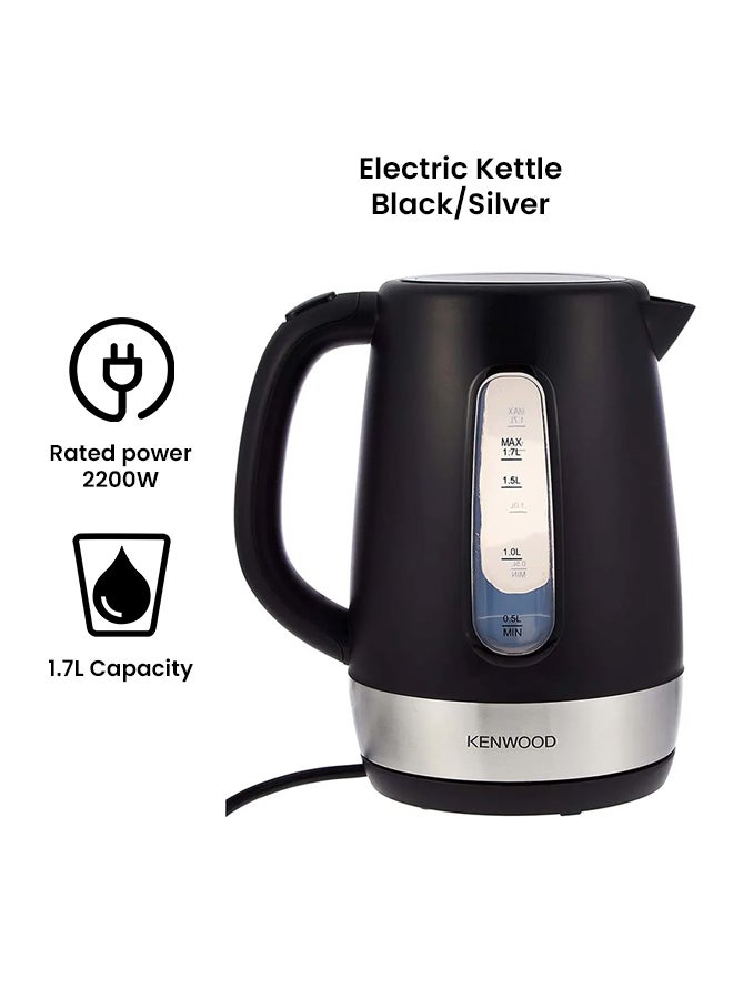 KENWOOD Cordless Electric Kettle With Auto Shut-Off & Removable Mesh Filter 1.7 L 2200 W ZJP01.A0BK Black/Silver - Image 2