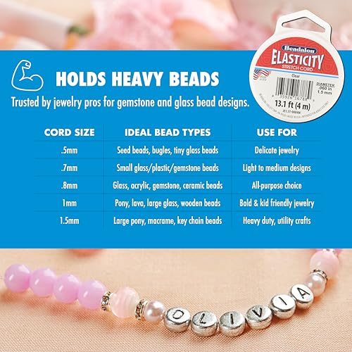 Beadalon Elasticity Stretch Cord, 1.0 mm, Black, 5 m - Image 4