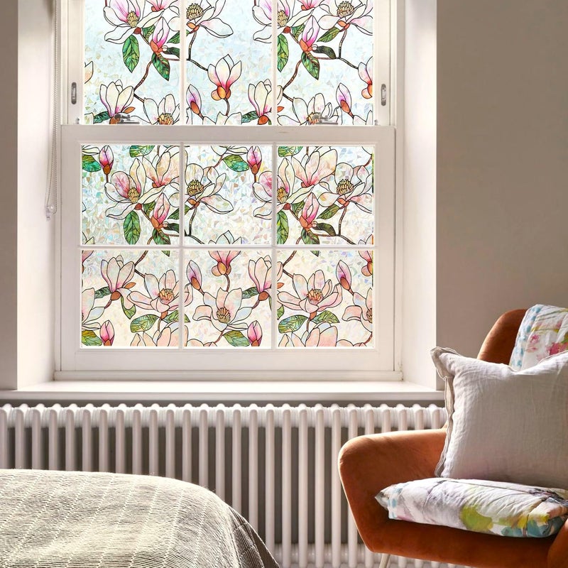 Ranzdn Window Privacy Film - Stained Glass Window Film Static Cling UV & Heat Blocking Rainbow Window Film for Glass Doors, Bedroom Windows - No Glue Premium Vinyl (Easy Install, 23.6"Ã—78.7") - Image 4
