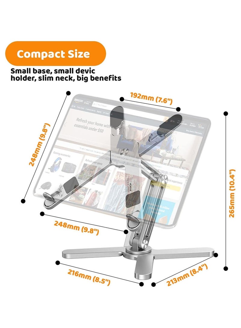 Laptop Stand with 360 Rotating Base, Computer Notebook Laptop Riser Metal Holder for Desk Collaborative Work, Fully Foldable for Easy Storage, Fits All MacBook, Laptops up to 16 inches