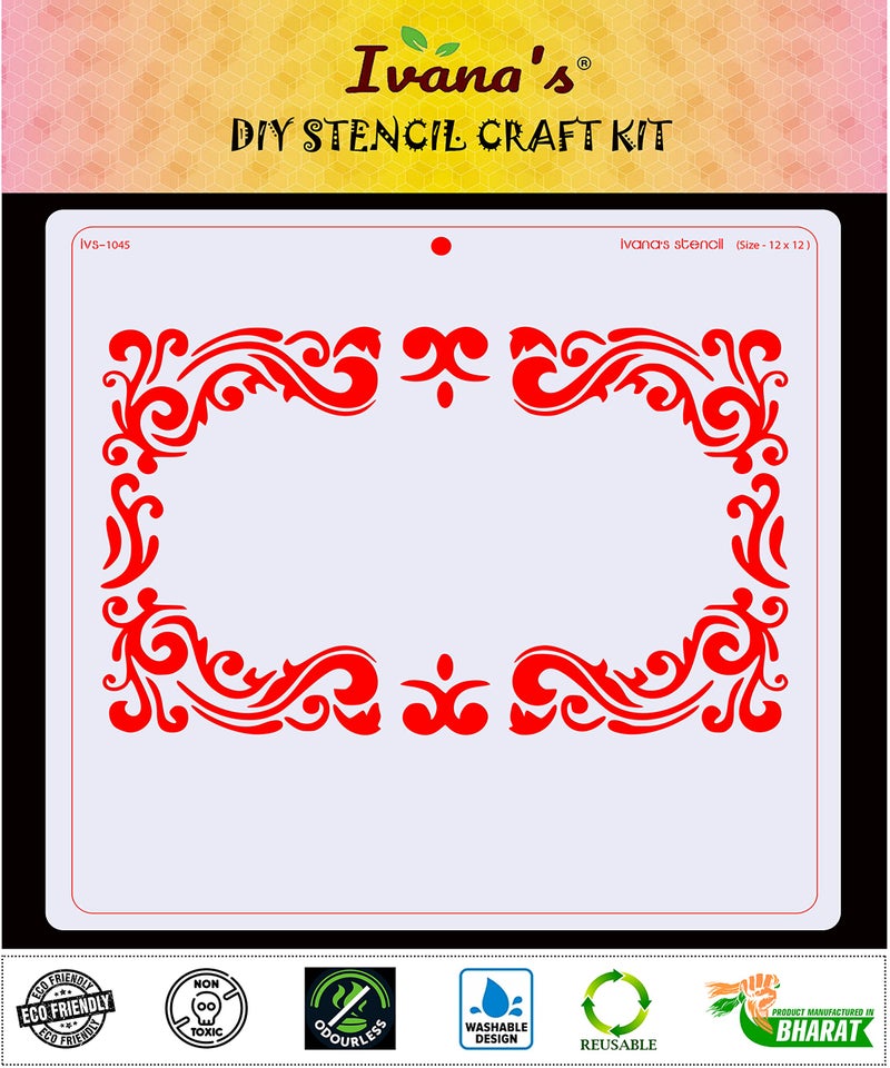 IVANA'S Mandala Art Stencil for Art & Craft, Reusable DIY Decorative Stencil for Painting on Canvas, Fabric, Cloth, Paper, Glass, Furniture and Wall, Size - 12 x 12 inch, IVS-1045, Off White - Image 2