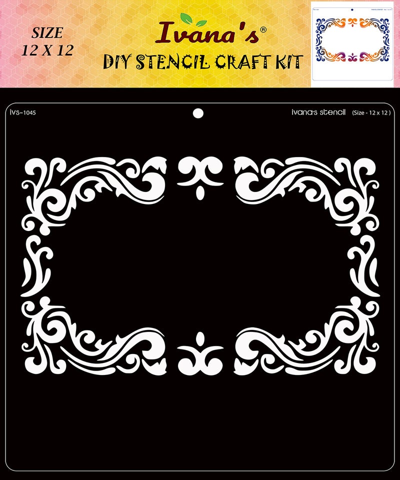 IVANA'S Mandala Art Stencil for Art & Craft, Reusable DIY Decorative Stencil for Painting on Canvas, Fabric, Cloth, Paper, Glass, Furniture and Wall, Size - 12 x 12 inch, IVS-1045, Off White - Image 1