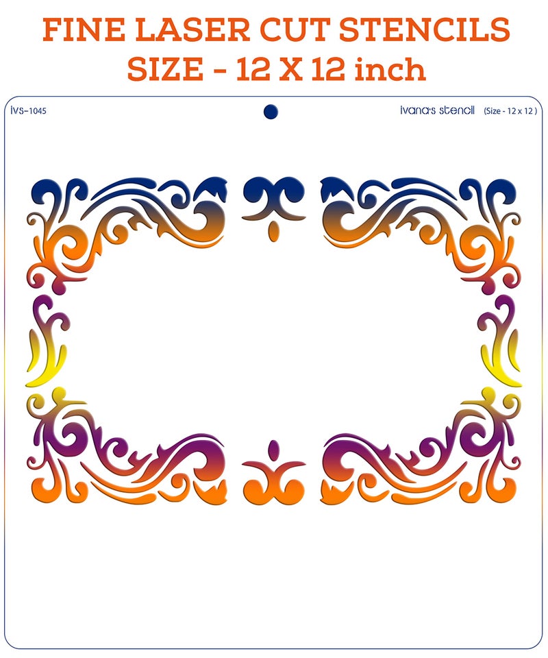 IVANA'S Mandala Art Stencil for Art & Craft, Reusable DIY Decorative Stencil for Painting on Canvas, Fabric, Cloth, Paper, Glass, Furniture and Wall, Size - 12 x 12 inch, IVS-1045, Off White - Image 3