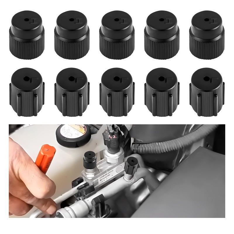 YTFRL 10 PCS Air Conditioning Valve Cap 054 Low Side 066 High Side Pressure AC System Port Caps AC Repair Refrigerant Charging Port Sealing Cover for Vehicle Maintenance - Image 3