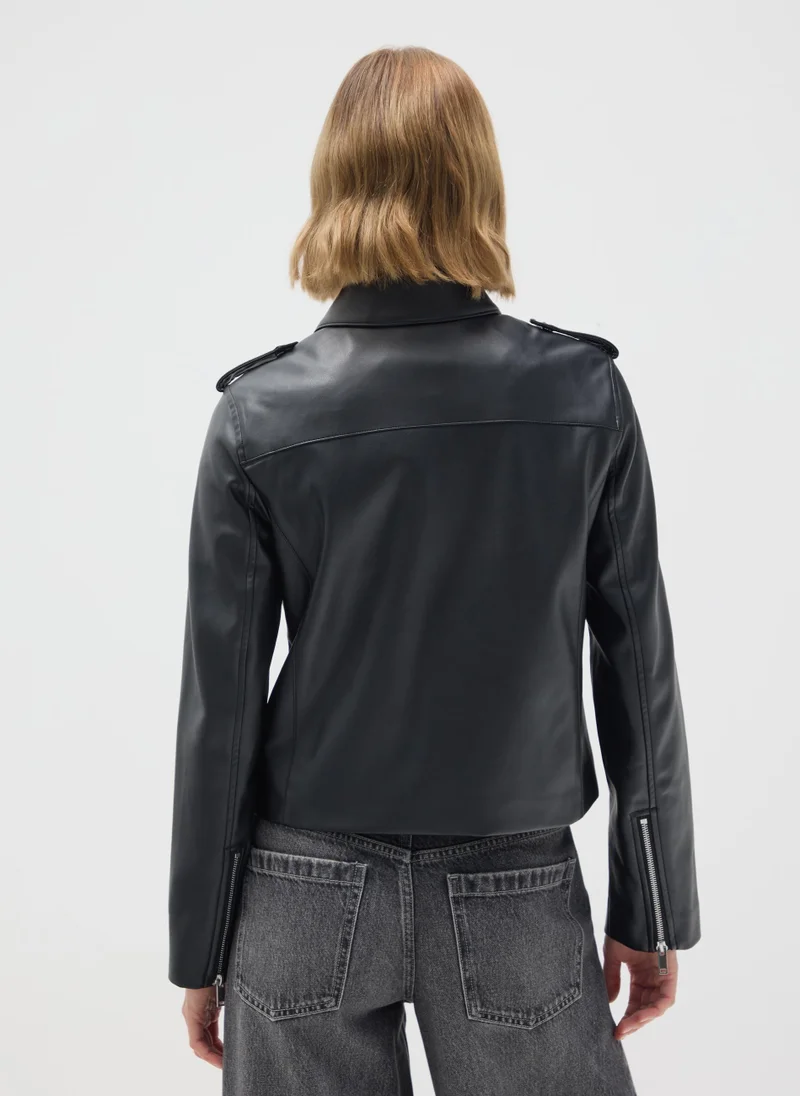 Ovs BLACK REGULAR FIT JACKET