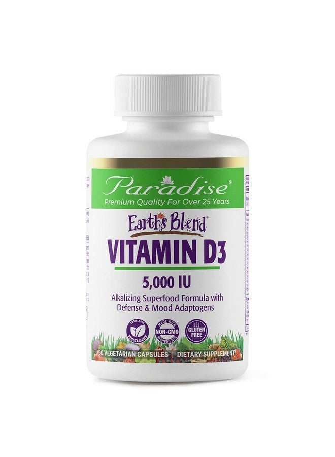 Paradise Herbs Earth Blend Vitamin D3 Superfoods Base Of Probiotics And Organic Alkalizing Greens Veggies & Berries 90 Vegetarian Capsules - Image 1
