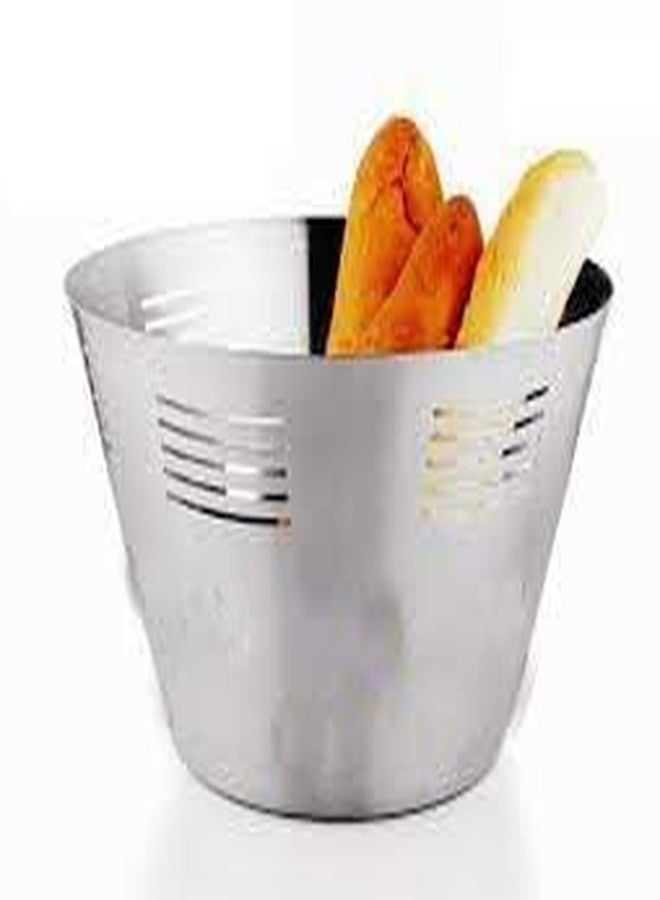 PAUL SONS Hospitality Stainless Steel Bread Basket/Fruit Basket Round 8Inch serveware for Your Restaurants/Hotel, Silver (Pack of 1Pc) - Image 1