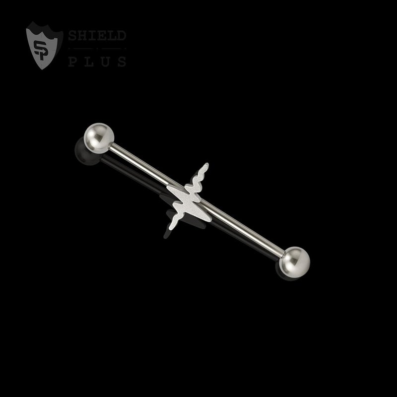 SHIELD PLUS 316L Industrial Ear Piercing Barbell 14G Surgical Steel 38 mm Unisex Cartilage Jewelry (1 Piece) - Image 2