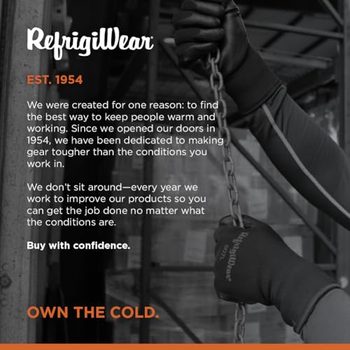 RefrigiWear Warm Dual Layer Thermal Ergo Grip Work Gloves with Textured Rubber Nitrile Coated Palm, Black - Medium - Image 5