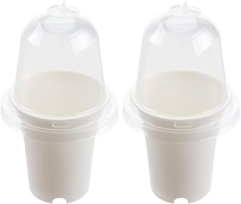 Luxshiny 2pcs White Succulent Planter Pots with Air Vent Lids for Indoor Plants - Image 1