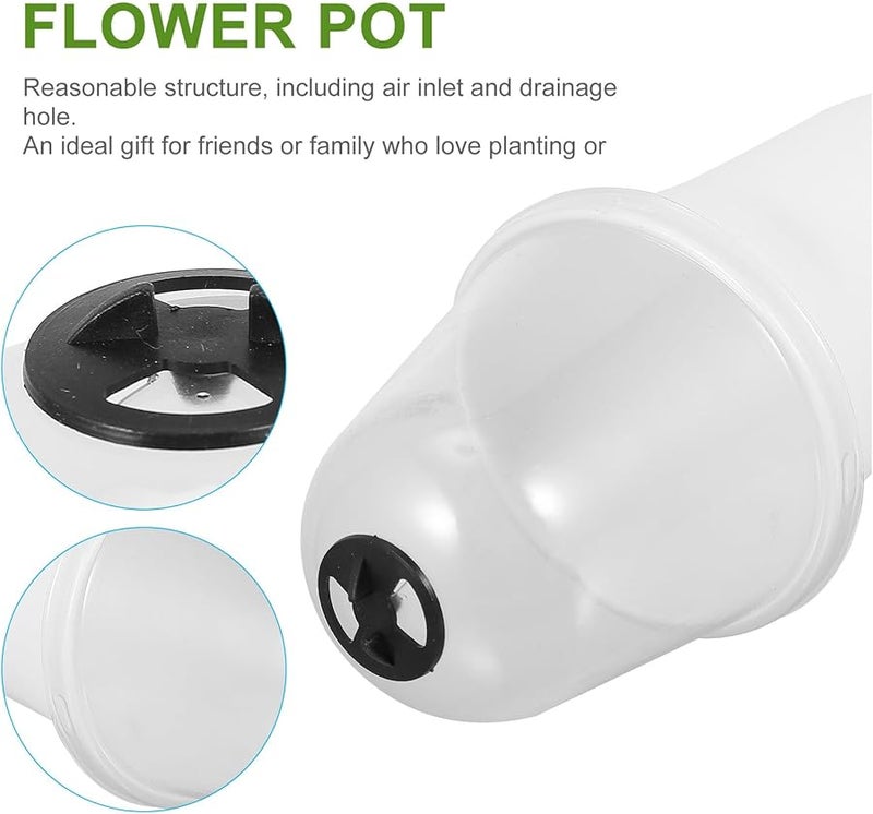 Luxshiny 2pcs White Succulent Planter Pots with Air Vent Lids for Indoor Plants - Image 4