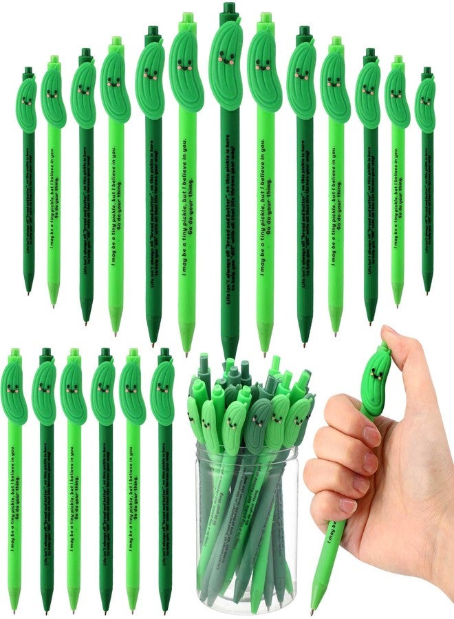 MotiMind 50 Pcs Graduation Inspirational Positive Pens Bulk Employees Appreciation Gifts Affirmation Motivational Quote Pens for Coworker Team Thank You Gifts (Pickle) - Image 1