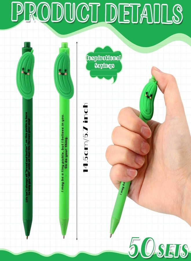 MotiMind 50 Pcs Graduation Inspirational Positive Pens Bulk Employees Appreciation Gifts Affirmation Motivational Quote Pens for Coworker Team Thank You Gifts (Pickle) - Image 2
