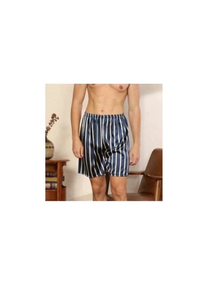 Loquat - Printed Silk Pyjama Shorts Blue - Image 1